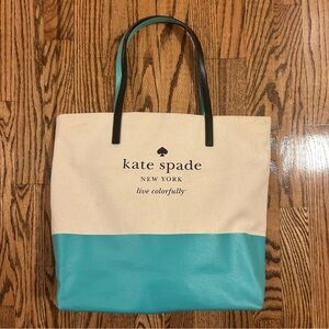 kate spade new york canvas tote tag